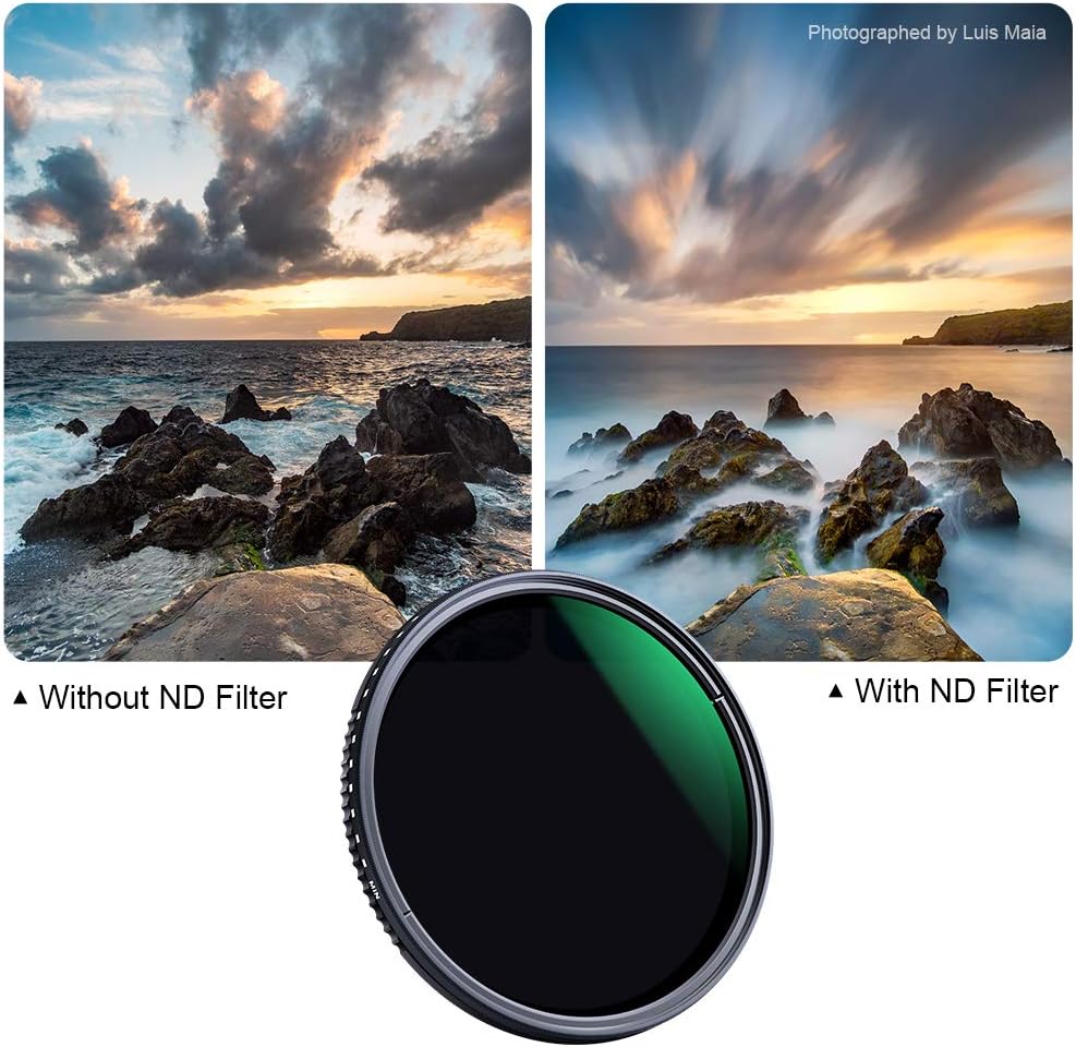 46mm Variable Neutral Density Filter ND8-ND2000 (3-11stop) Hydrophobic Adjustable ND Filter, Pack of 2 B23284
