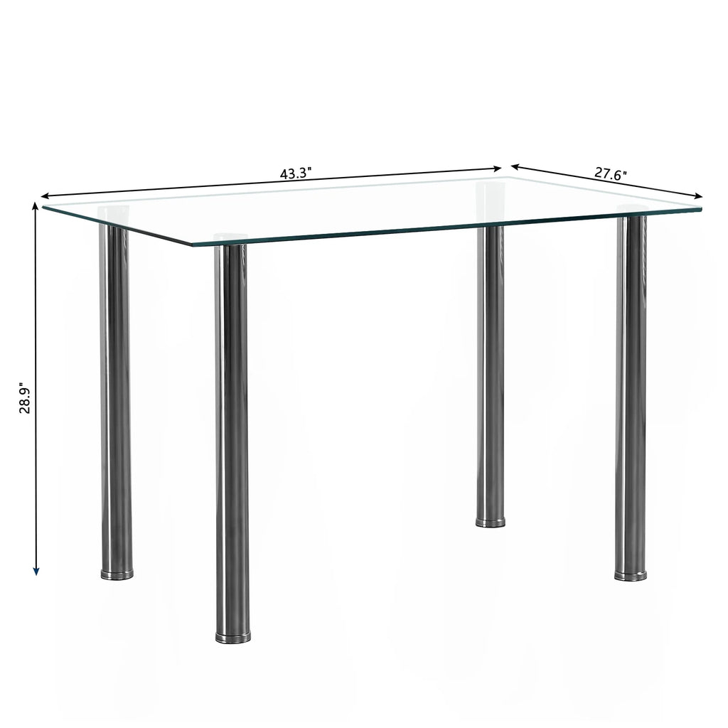 White Glass Dining Table Set for 4 O14227