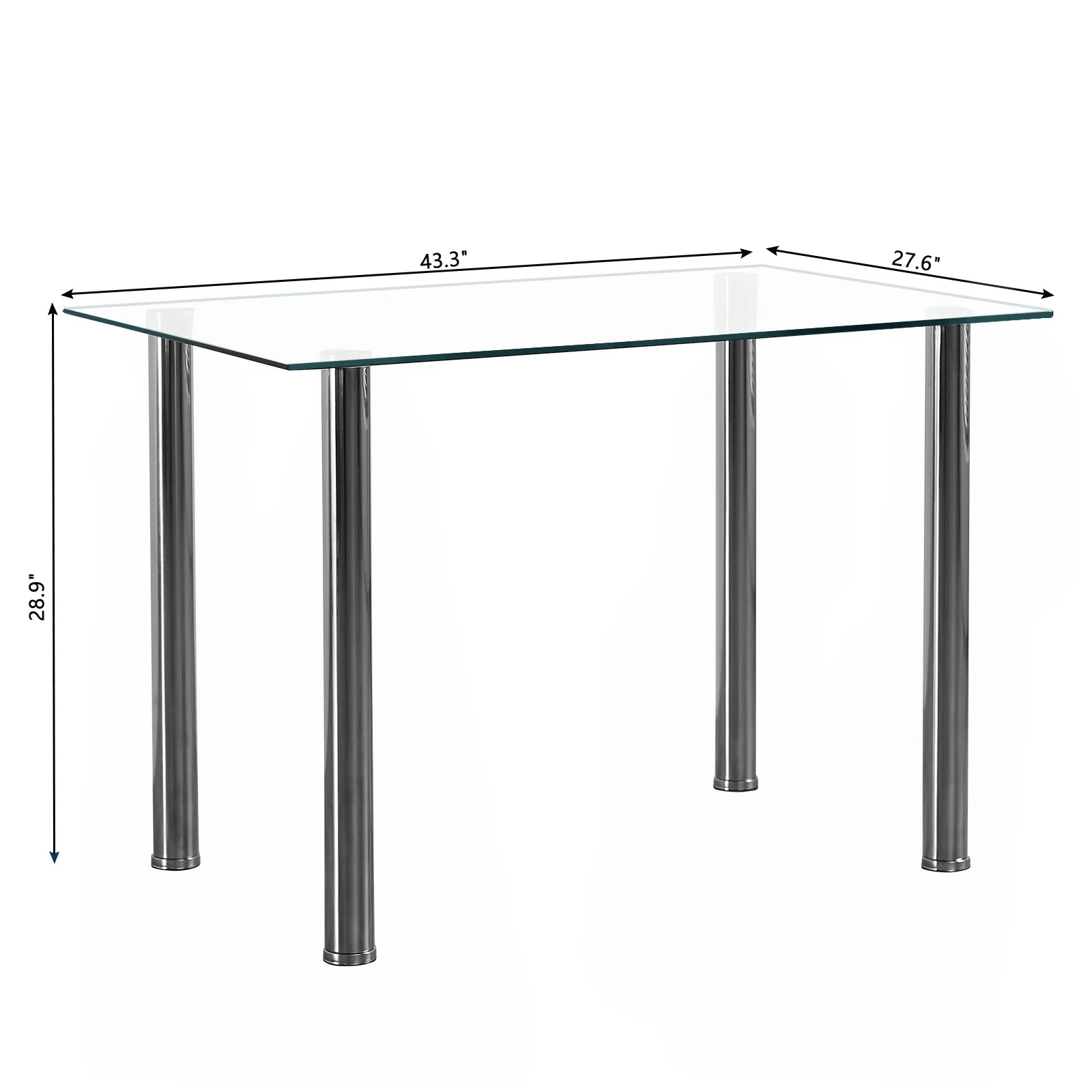 White Glass Dining Table Set for 4 O14227