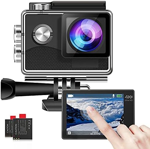 4K 30FPS Touch Screen Wifi Sports Underwater Camera with 2 Rechargeable Batteries F68223