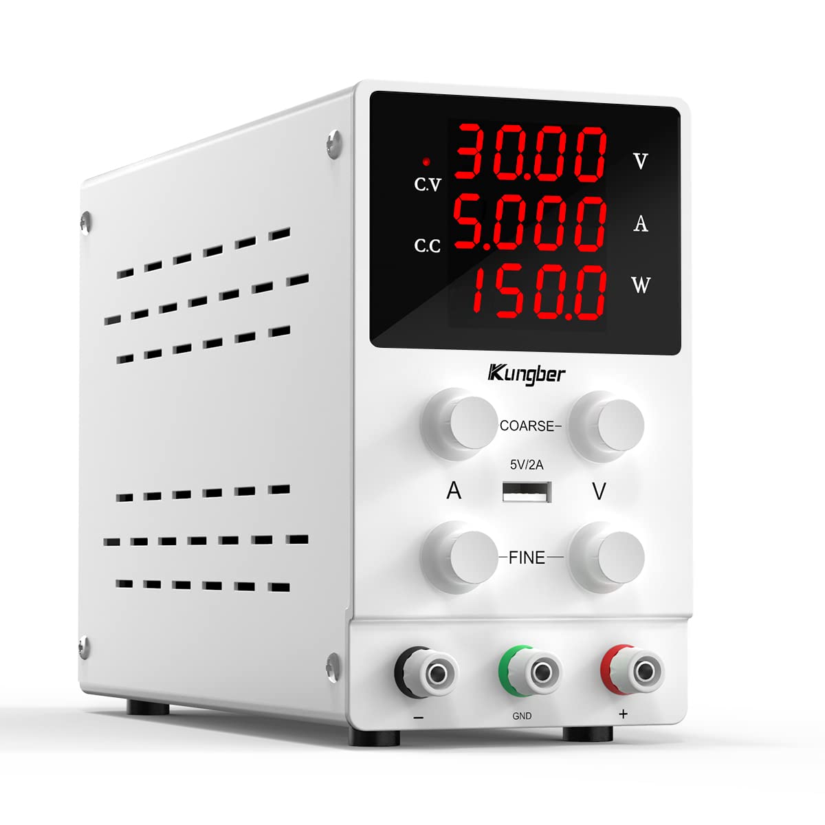 DC Power Supply Variable, 30V 10A Adjustable Switching Regulated Bench Power Supply with 4-Digits LED Display, USB Output, Alligator Leads Pack of 2 N952