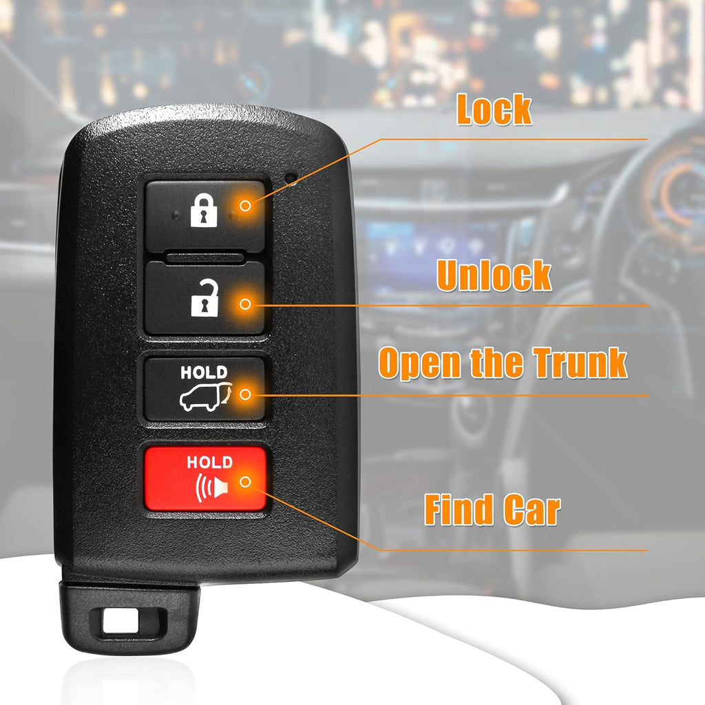Keyless Entry Remote Flip Key Fob for Toyota Highlander 2014-2019 T11445