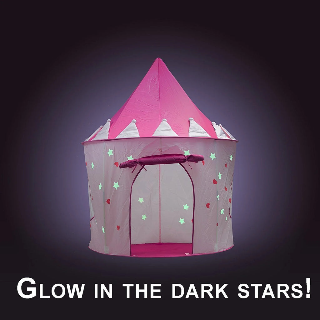 5-Piece Princess Castle Play Tent with Glow in The Dark Stars & Butterfly Dress Up Costume L1952