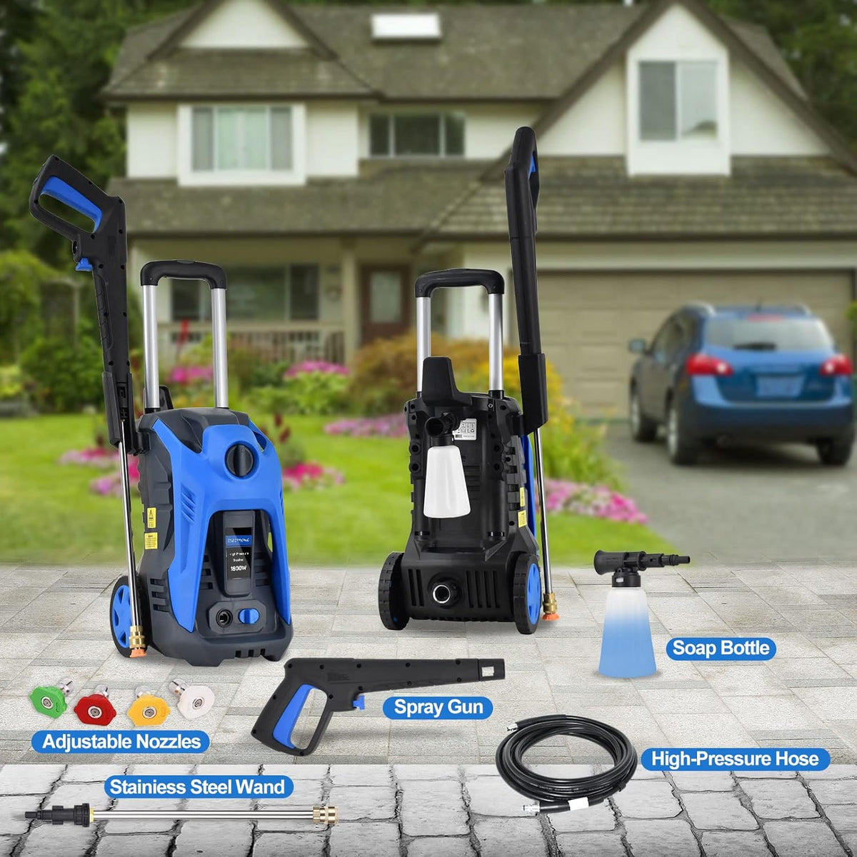 3500 PSI 2.6 GPM Electric Pressure Washer with Foam Cannon and Hose Reel R619802