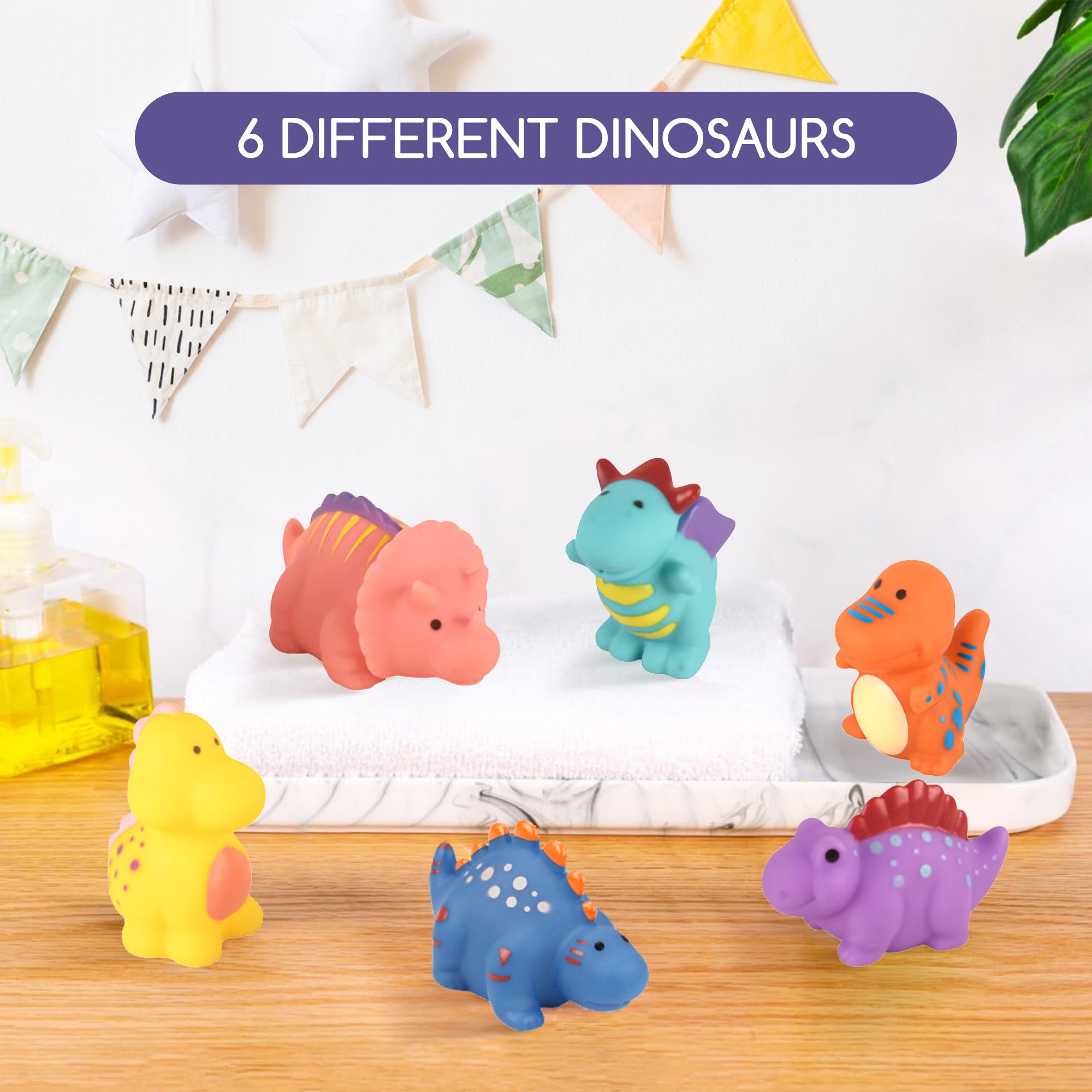6 Pack Dinosaur Bathtub Toy Set I669408