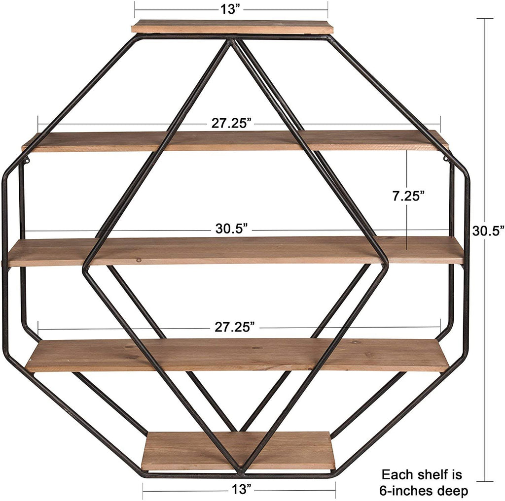 Octagon Floating Wall Shelves O7893
