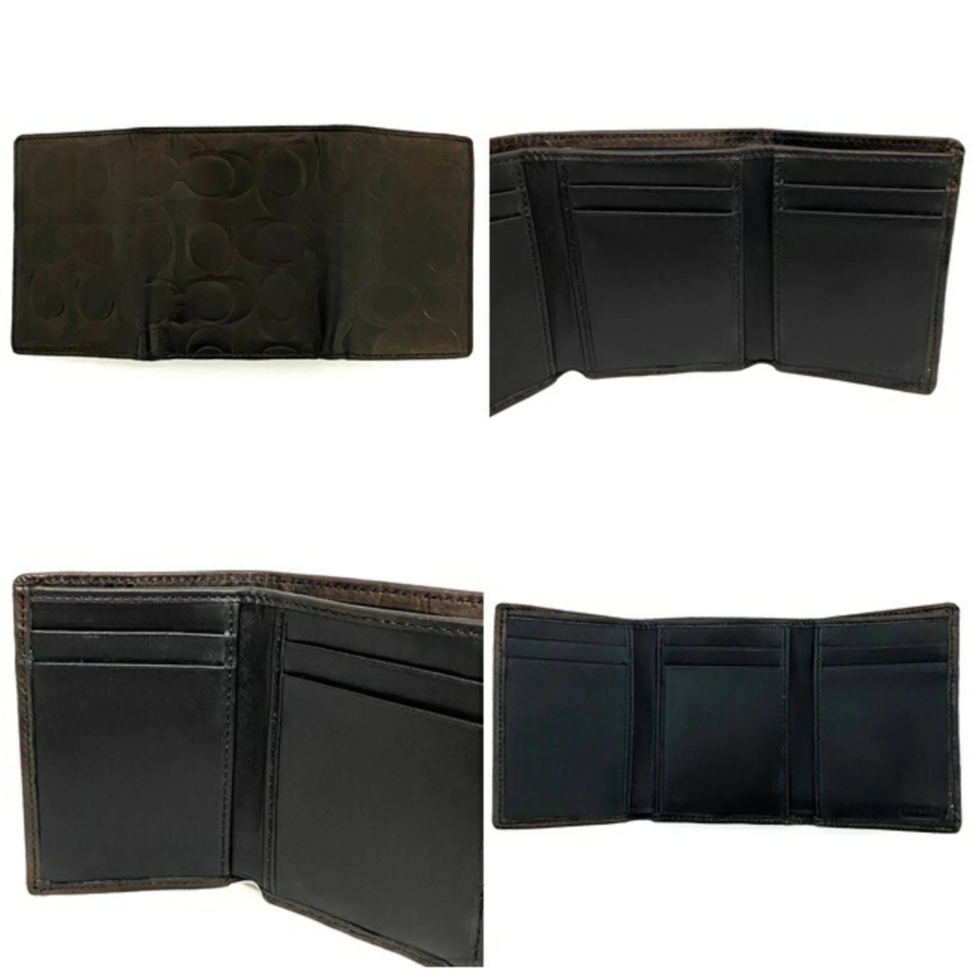Dark Brown Leather Tri-Fold Wallet Y3964