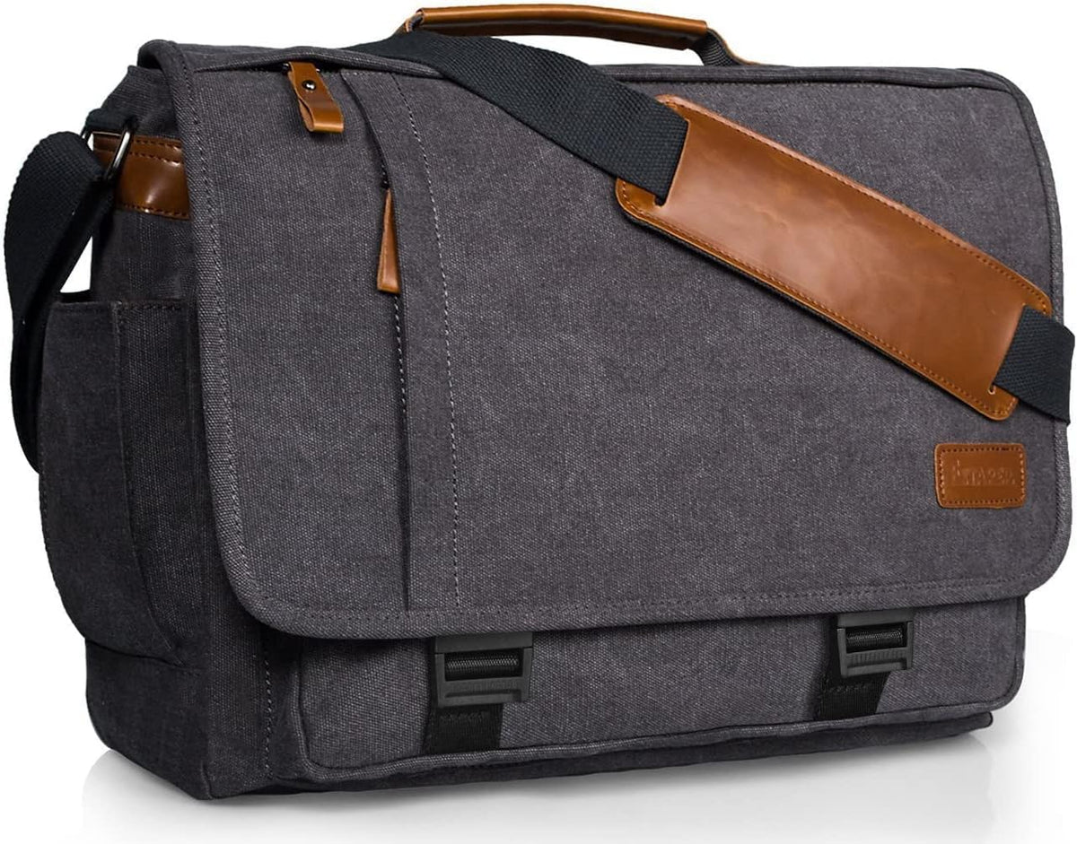 Canvas Laptop Shoulder Bag 17-17.3 Inch Water-resistance D1316