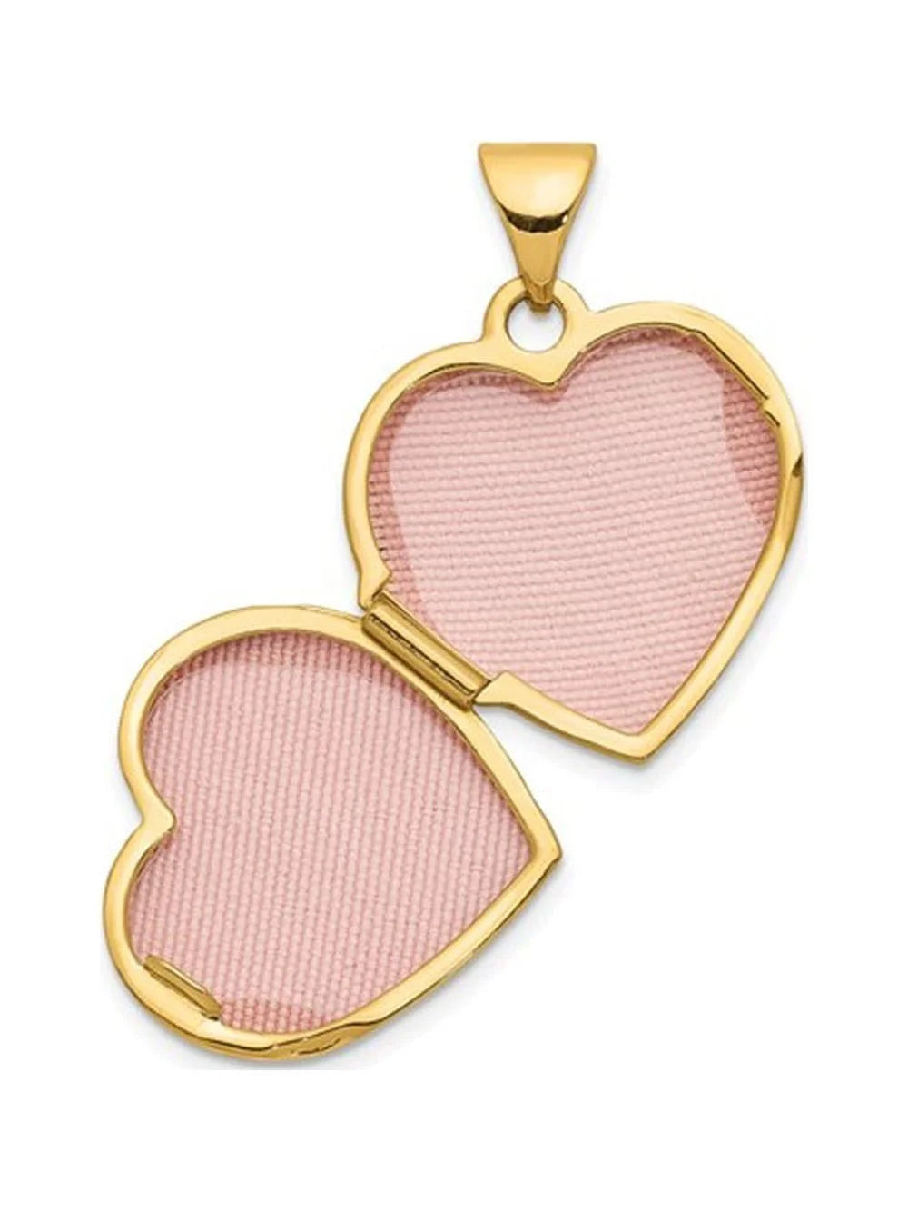 14K Yellow Gold Heart Locket Pendant Necklace with Chain T223874
