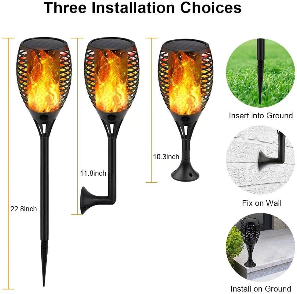 6Pack Solar Torch Lights with Flickering Flame Q180