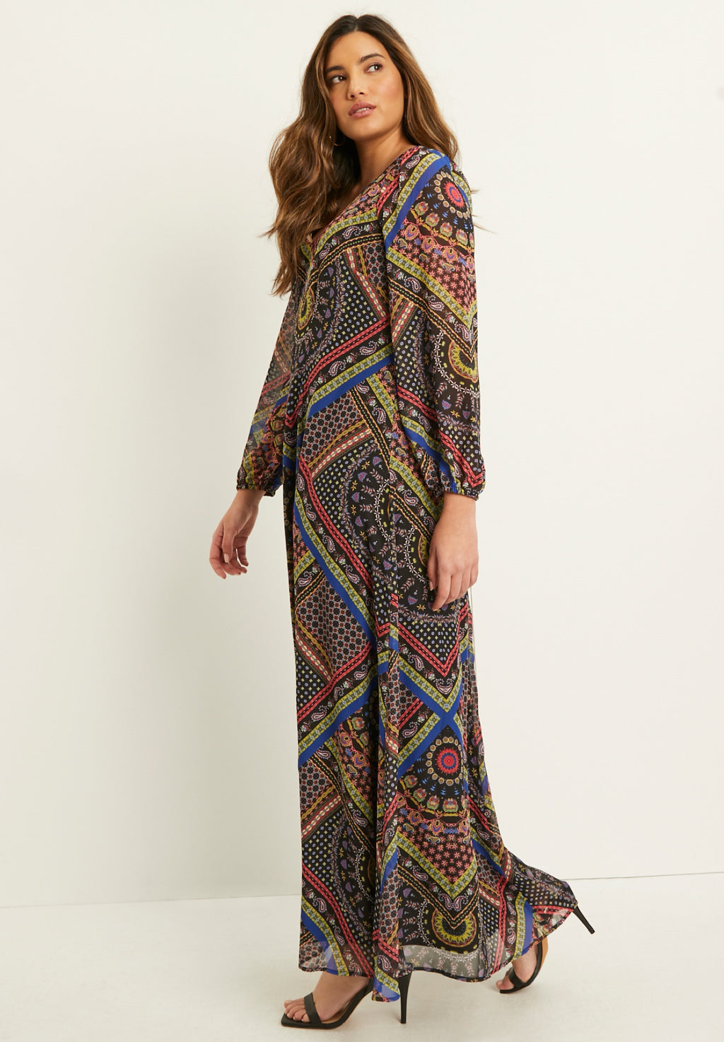 Plus Size Chiffon Maxi Dress F945