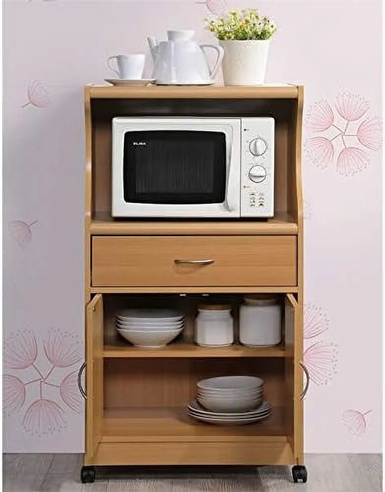 Beech Microwave Kitchen Cart G493743