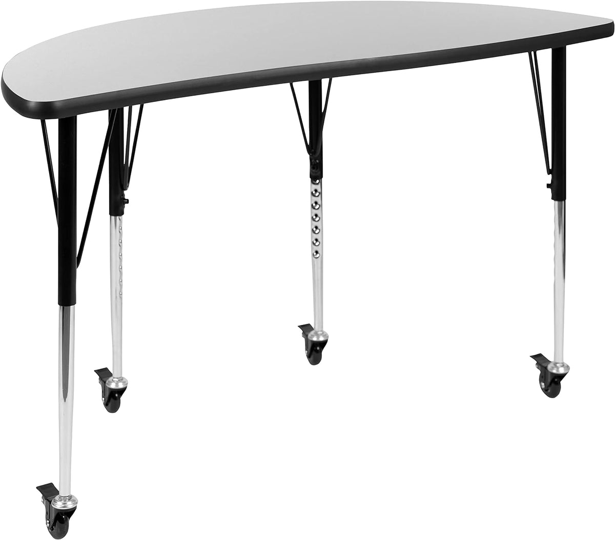 Mobile Half Circle Flexible Grey Adjustable Height Activity Table R44408