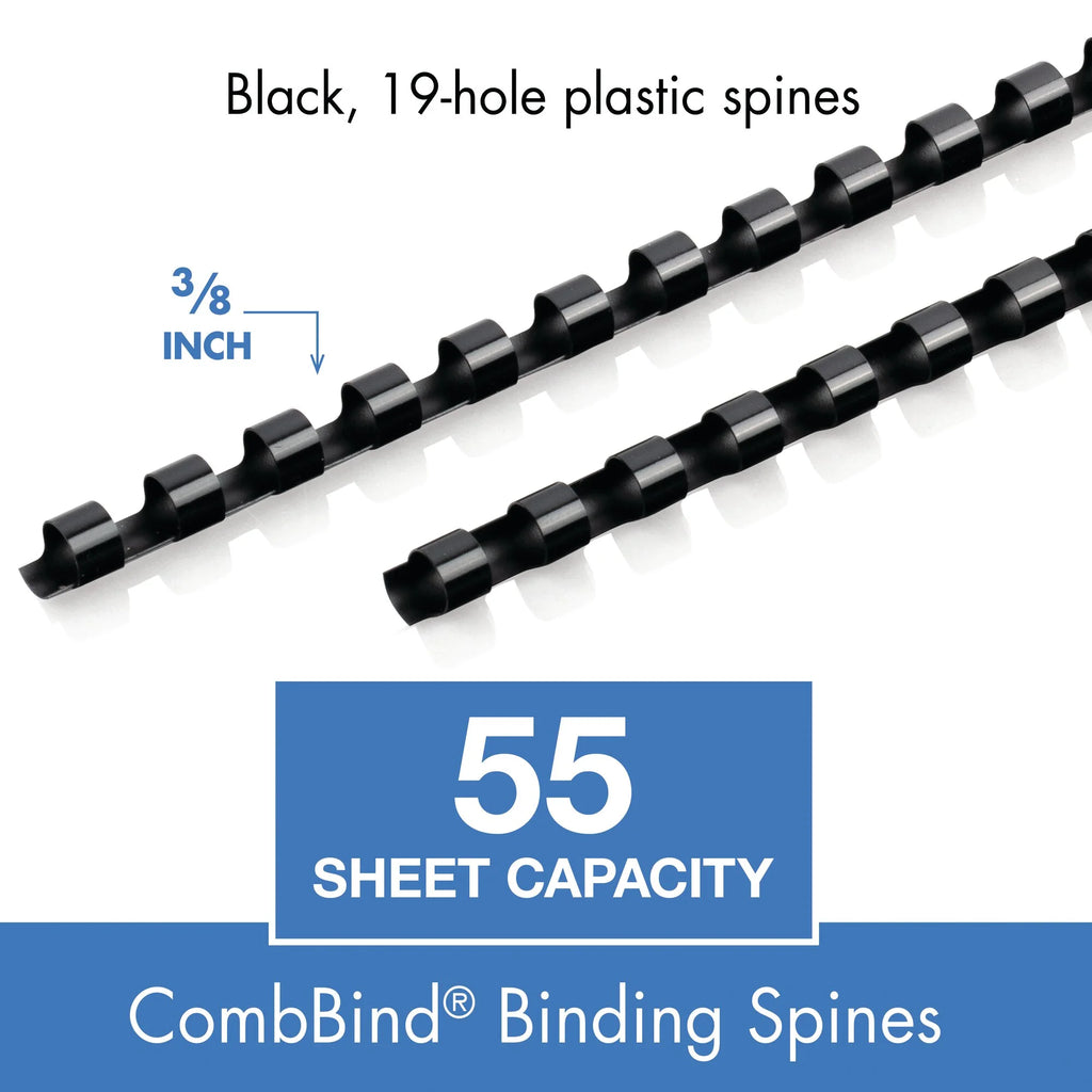 125 Pack Black Binding Spines D63990