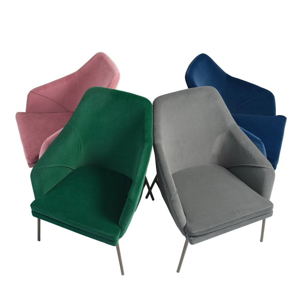 Blue Frosted Velvet Accent Chair K87280