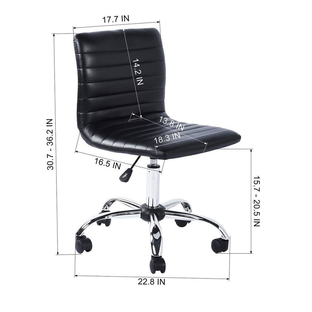 Black PU Faux Leather Swivel Chair C21678