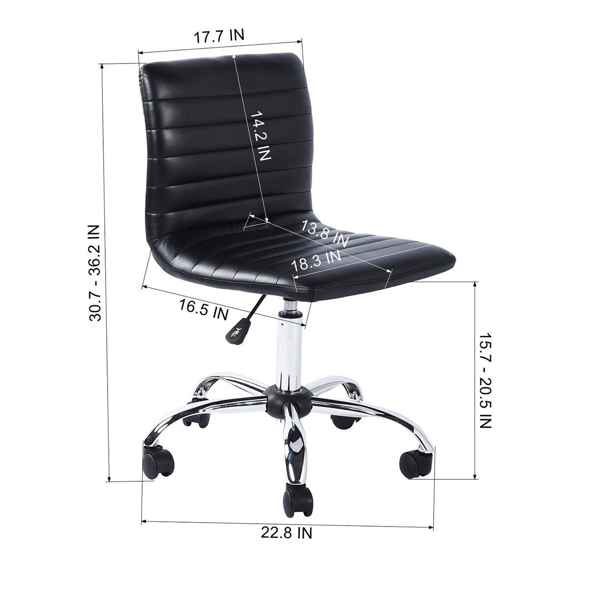 Black PU Faux Leather Swivel Chair C21678