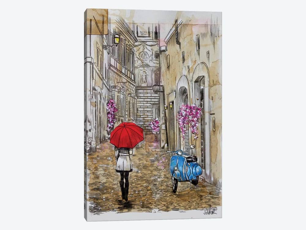 Little Blue Scooter Print on Canvas Art D1542