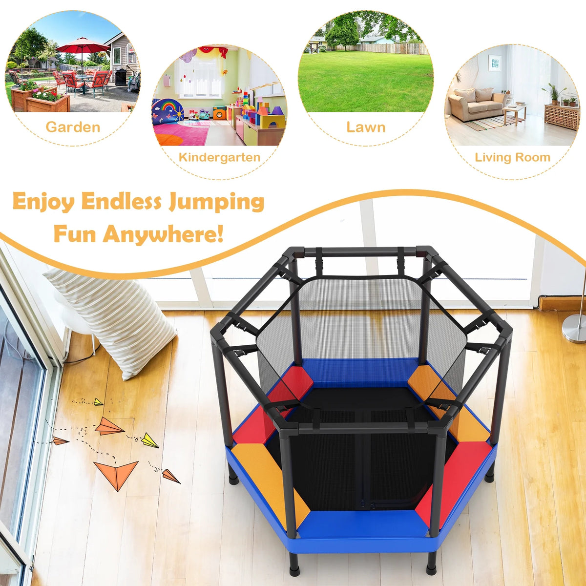 48’’ Hexagonal Shape Toddler Trampoline M860144