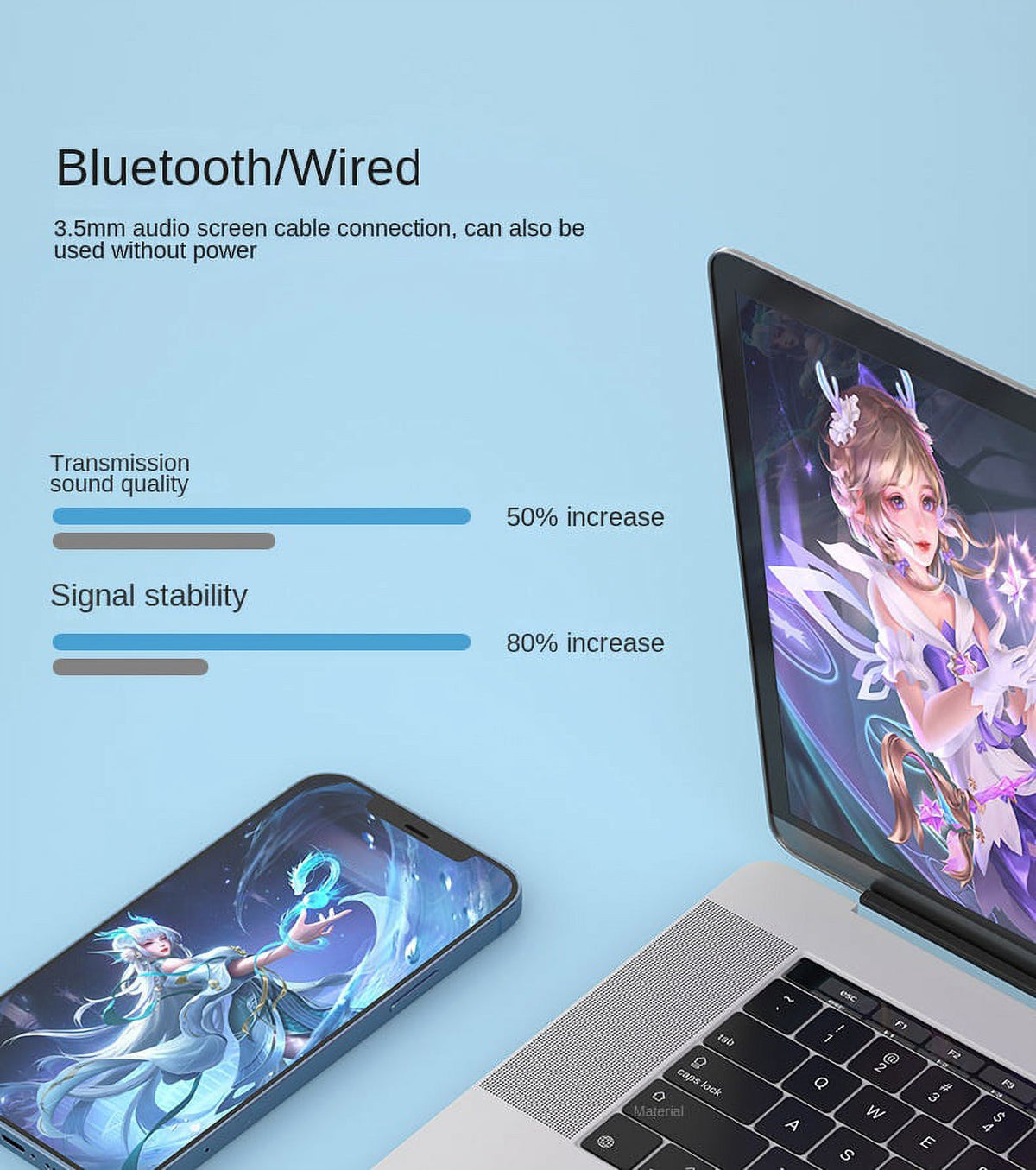 Wireless Bluetooth Gaming Headphones with Microphone F36516