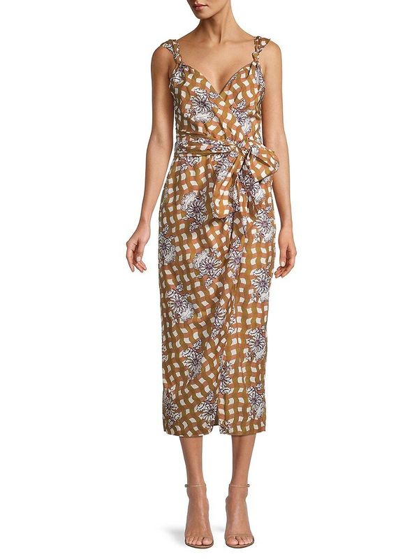 Gingham Whisper Midi Dress V671077