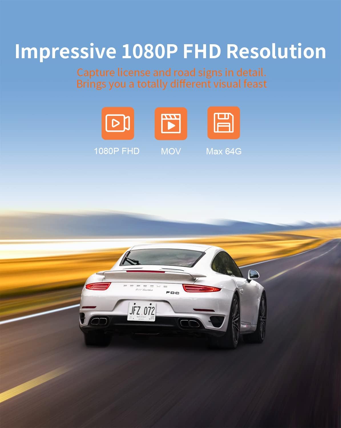 1080P Full HD Dash Cam with 170° Wide Angle, Pack of 2 W14183