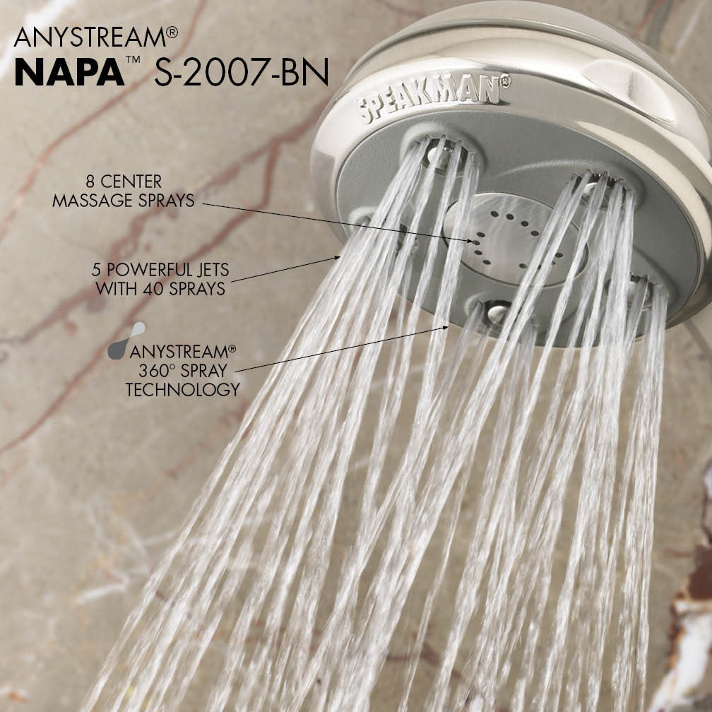 Brushed Nickel Adjustable Shower Head P1521