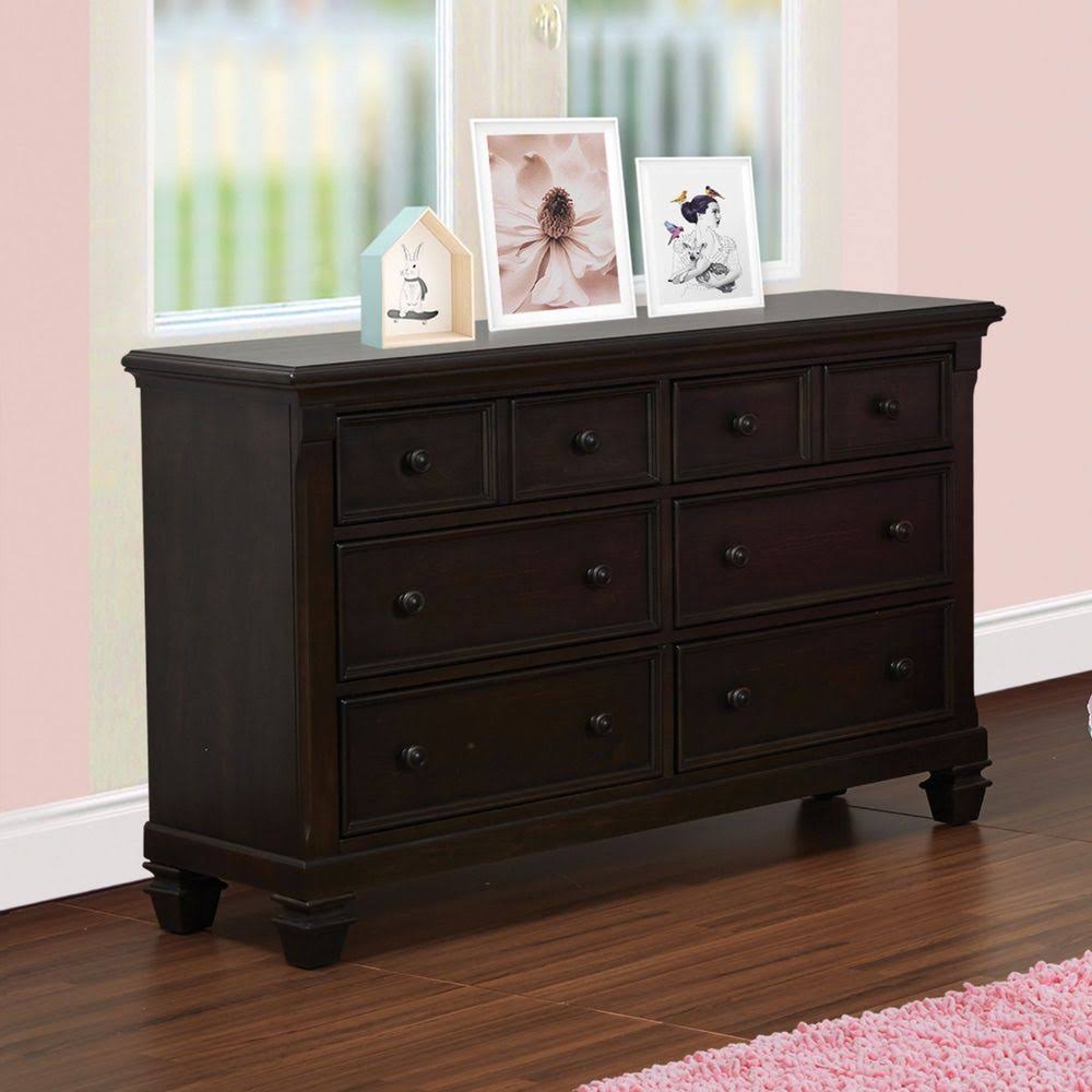 6-Drawer Double Dresser in Charcoal Brown H261