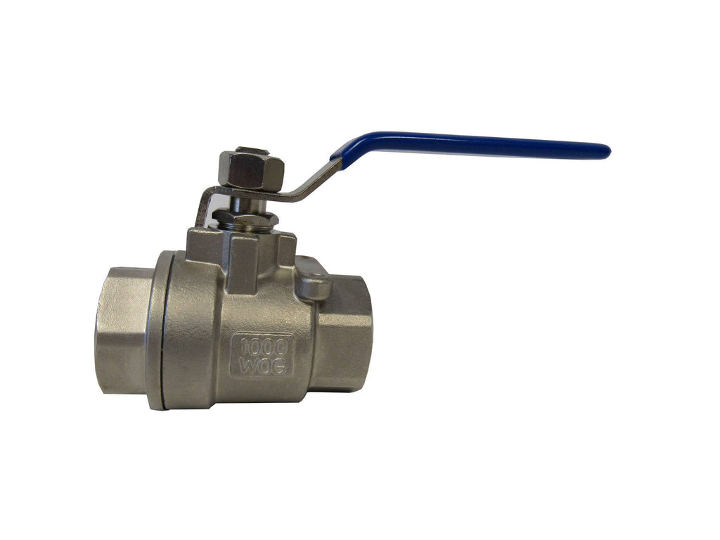 Full Port Ball Valve, 3x22 NPT, 2 Piece, 304 Stainless Steel D510694