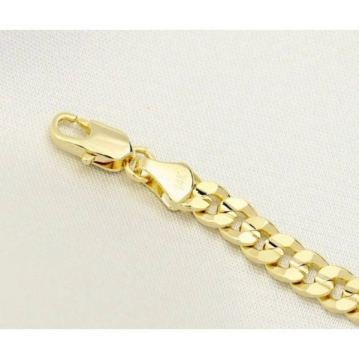 14K Bonded Gold Cuban Chain with Diamond Charm Necklace J467