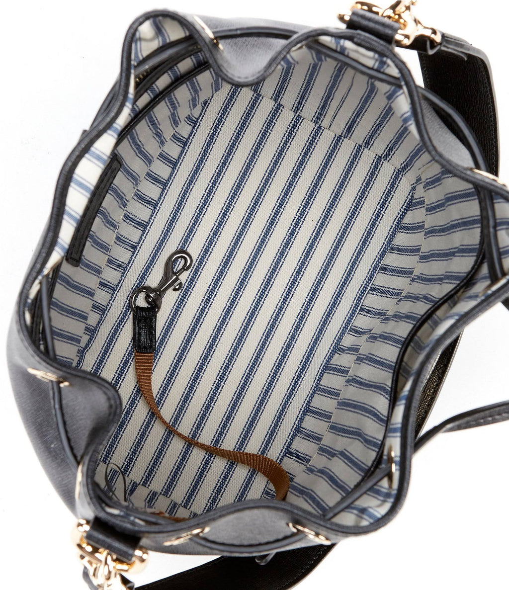 Marine Leather Drawstring Bag W812