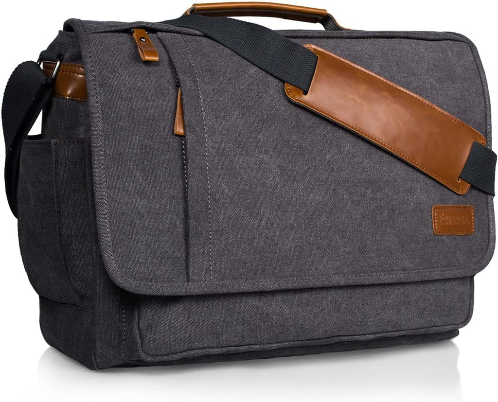 Canvas Laptop Shoulder Bag 17-17.3 Inch Water-resistance D1316
