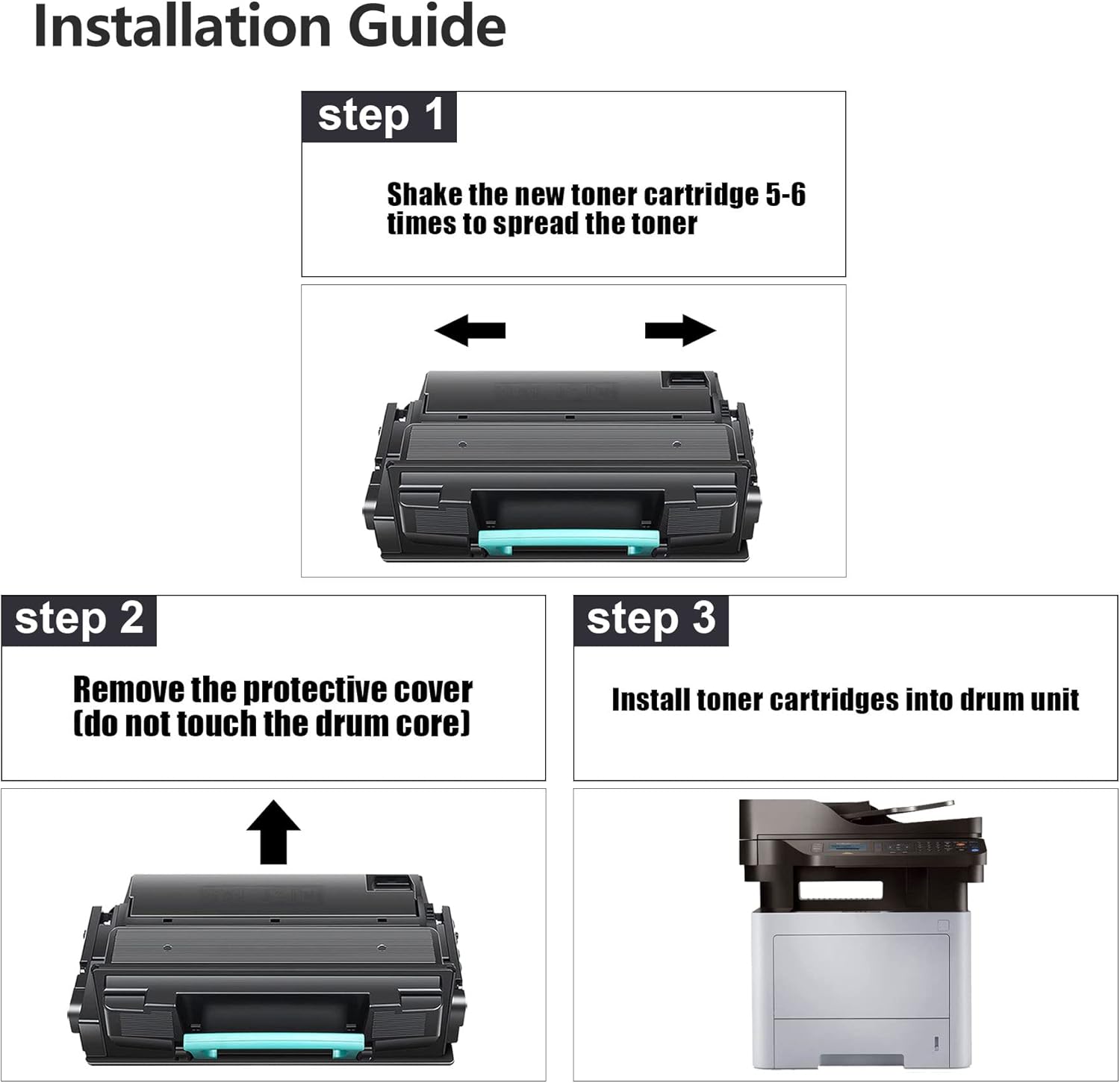3 Pack Black Compatible Toner Cartridge L606