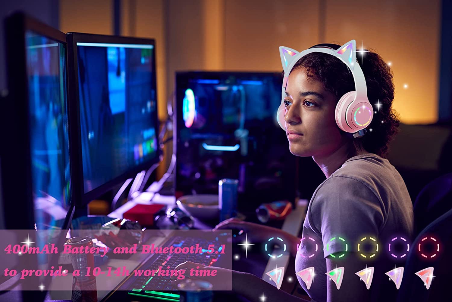 Wireless Bluetooth Gaming Headphones with Microphone F36516