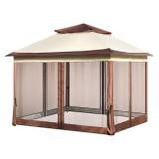 11 x 11 FT Pop up Gazebo Tent with Mosquito Netting Metal Frame PU Coated 250D Oxford Cloth H829131