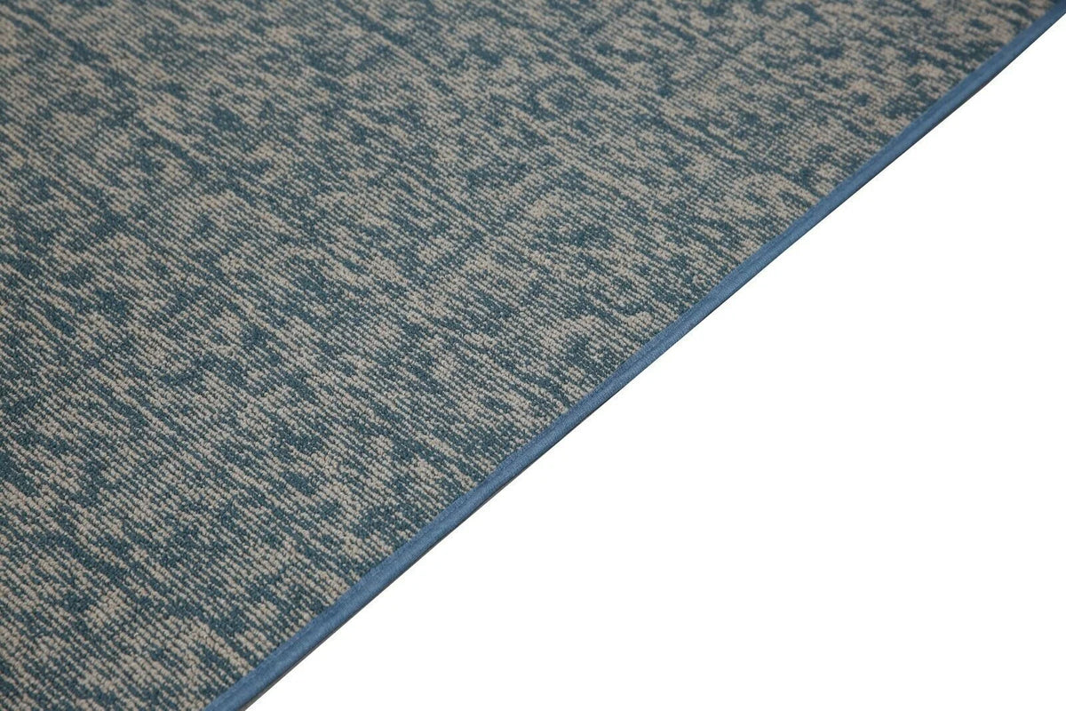 Blue 60" x 120" Half Round Solid Color Rug D78310