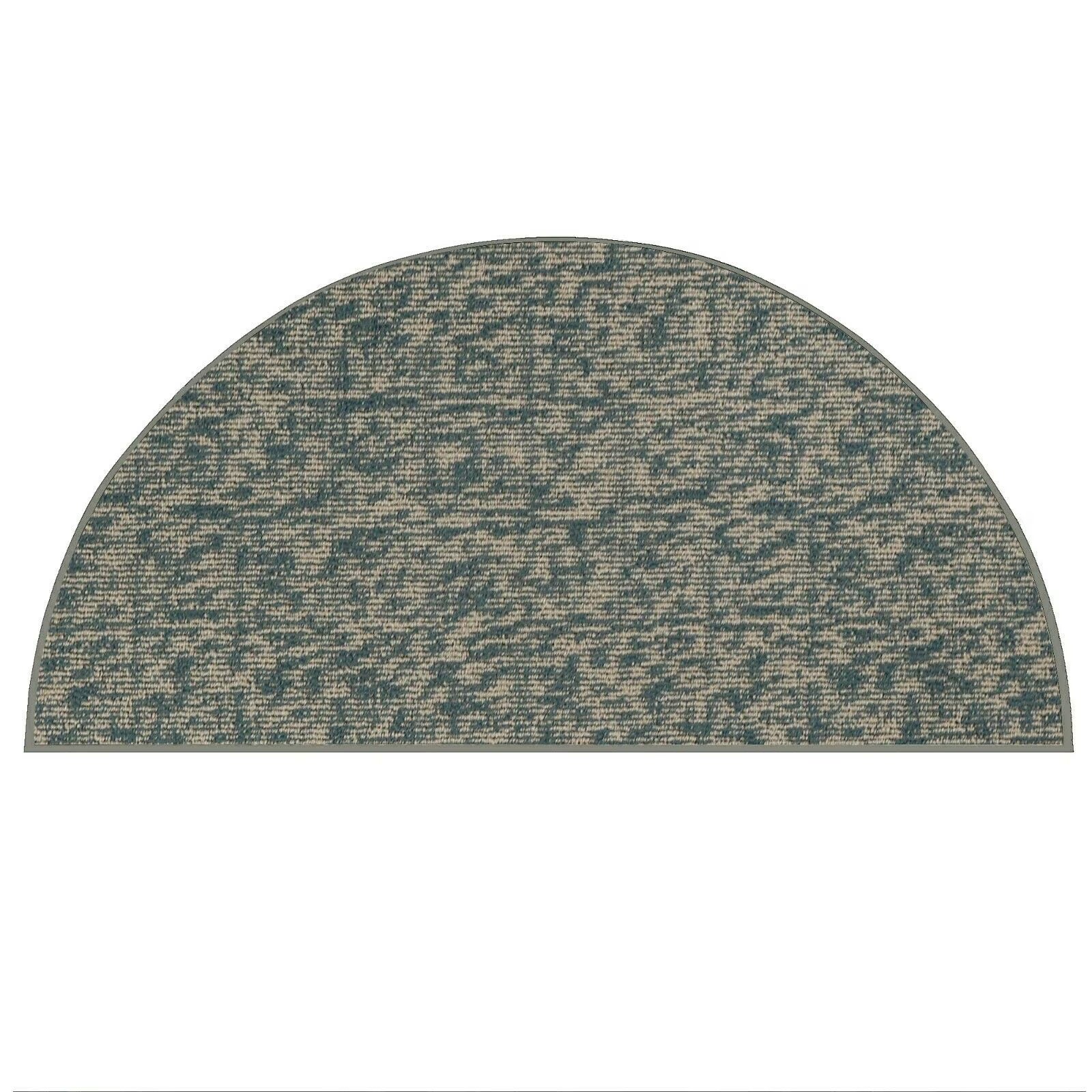Blue 60" x 120" Half Round Solid Color Rug D78310