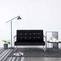Black Chrome 2-Seater Sofa with Armrests O71696