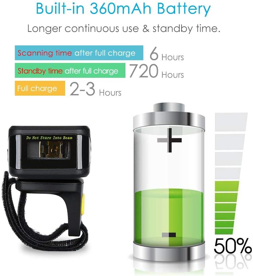 2D Bluetooth Ring Barcode Scanner I2105