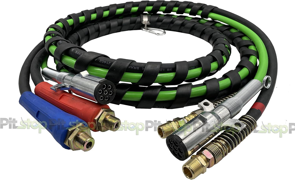 3 in 1 ABS & Power Air Line Hose Wrap 7 Way Electrical Cable with Handle Grip I848