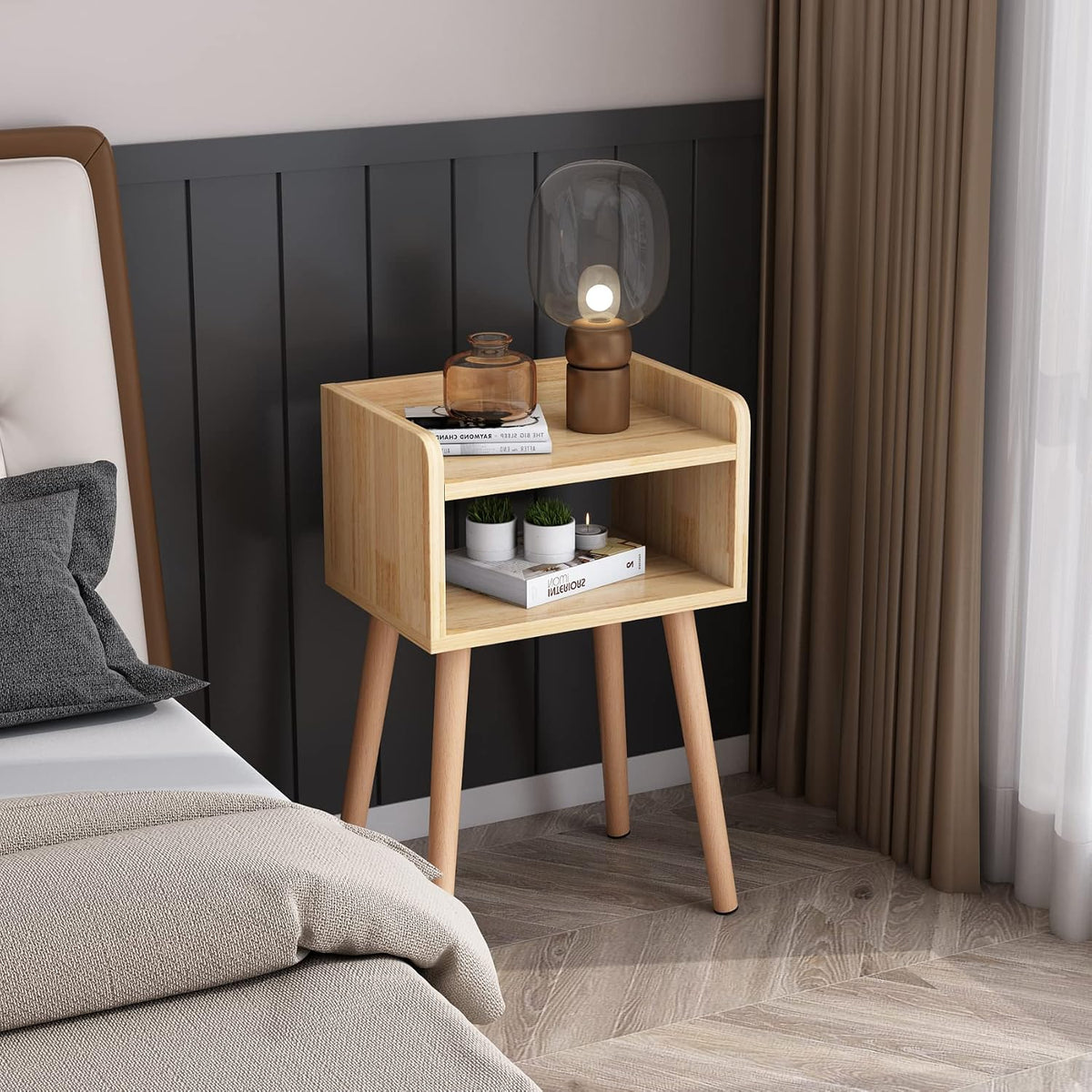 Solid Wood Night Stands Bedside Table Pack of 2 L156