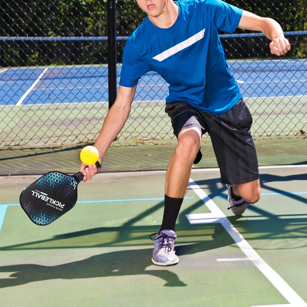 Carbon Fiber Pickleball Paddle and Ball Set, 1 Racket 2 Balls Q80957