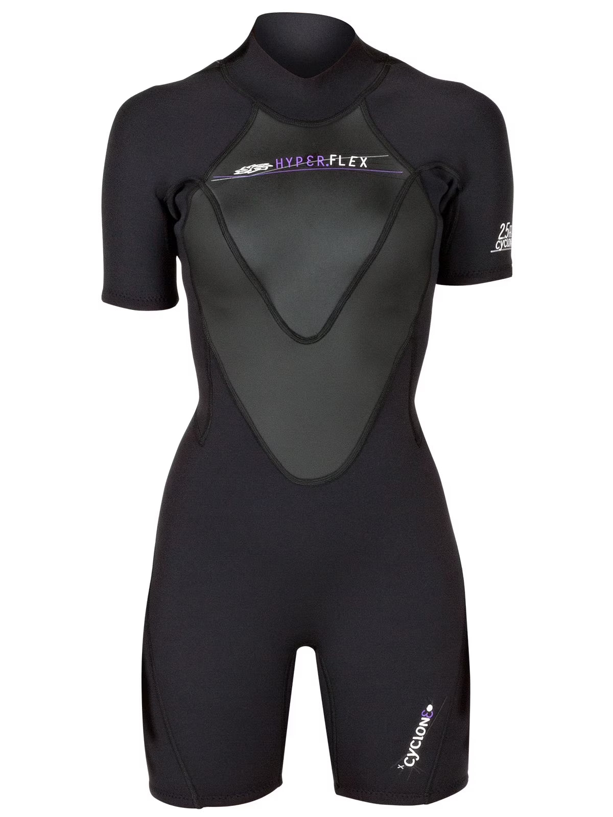 Black 2.5mm Shorty Back Zip Wetsuit O161