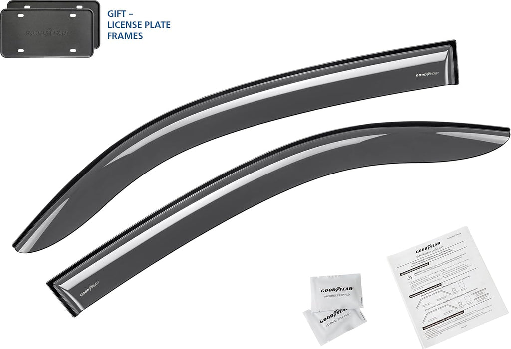 2 pcs Shatterproof Tape-on Window Deflectors for Toyota Tacoma 2016-2022 Access Cab Z993521