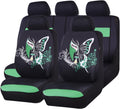 11PCS Universal Fit Car Seat Covers Set (Black with Pink) J306