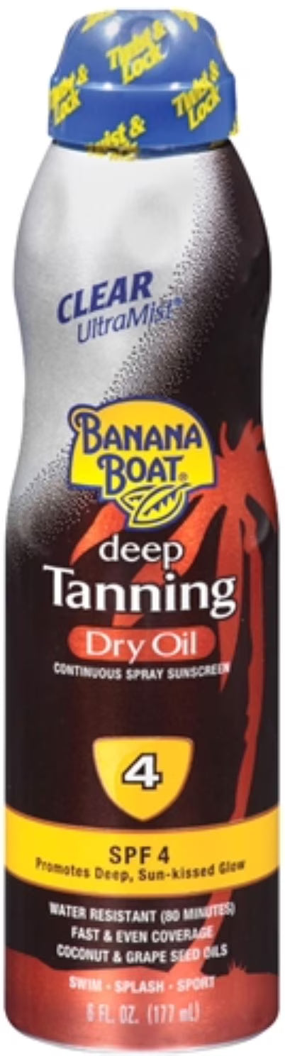 UltraMist Continuous Spray Sunscreen, Deep Tanning Dry Oil, SPF 4, 6 oz (Pack of 6) W720487