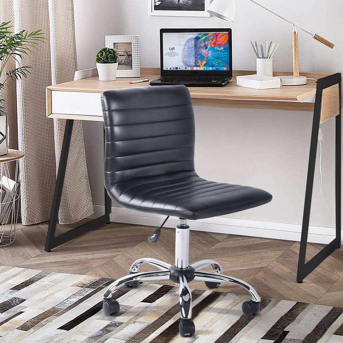 Black PU Faux Leather Swivel Chair C21678