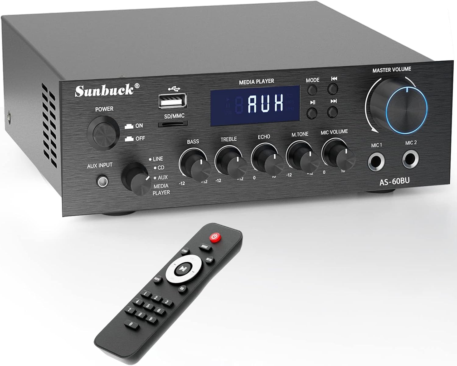 180W Wireless Bluetooth Stereo Amplifier with Remote Control W29433