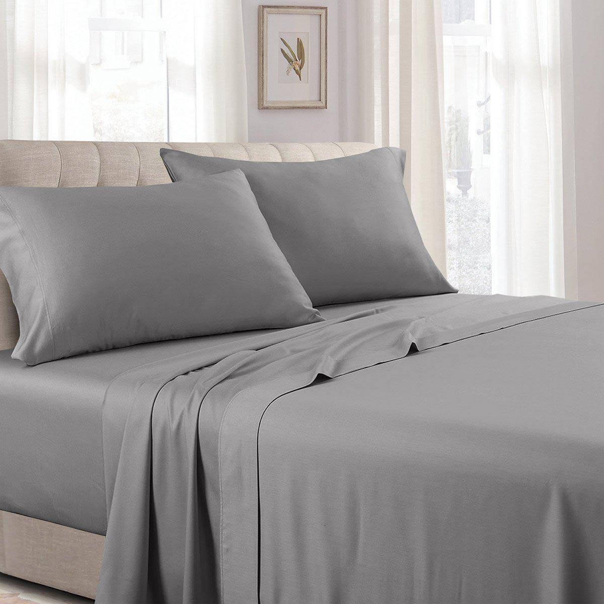 Gray Sateen 300 Thread Count California King Sheets Q899757