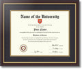 13x17 inch Diploma Frame with Black and Gold Mats L732